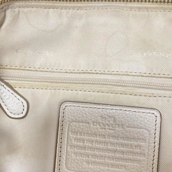 Auth COACH Pebbled Leather Prairie Satchel 34340 Cream Leather - Handbag - Picture 10 of 12